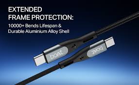 boAt Rugged v3 Toughened Type-C Cable | 60W Fast Charge | 1.5m Braided